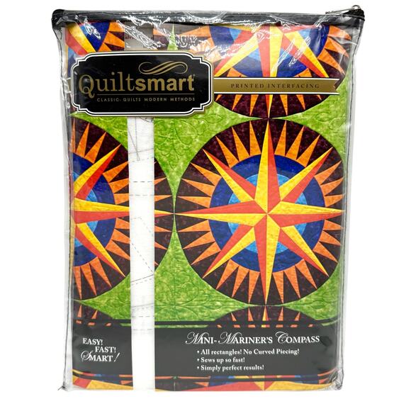 Quiltsmart Printed Interfacing Mini Mariners Compass 8 Panels Quilt Pattern - Picture 1 of 6
